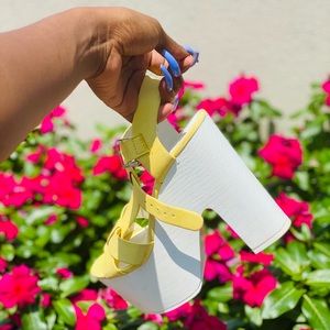 Cute Yellow Pretty Girl Platform Sandals